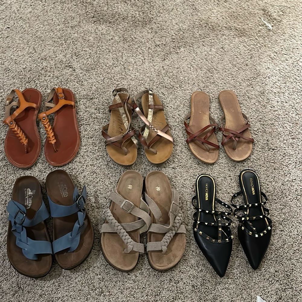 Sandal Bundle - 6 pairs in very good used condition!